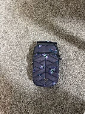 lug Mini Crossbody Pouch in Purple Butterfly Print